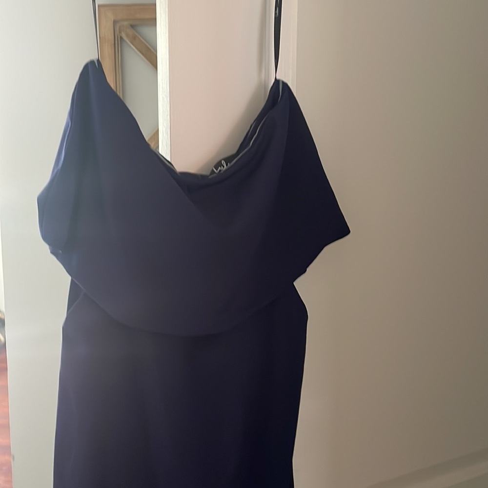 Lulus Lots of Love Navy Blue Strapless Midi Dress - Picture 4 of 7